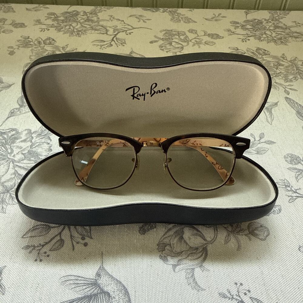 Ray Ban CLUBMASTER Eyeglasses RB 5154 5650 Tortoise Optical Frame 49-21-140 Case